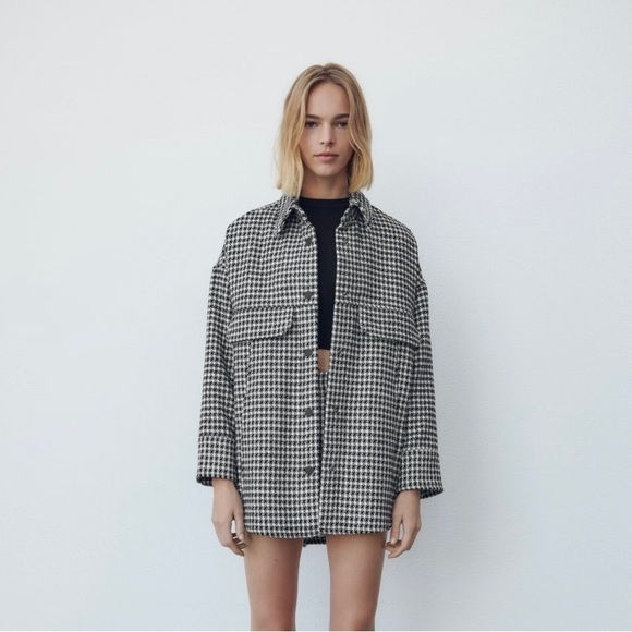 Zara Textured Weave Overshirt - Picture 1 of 8